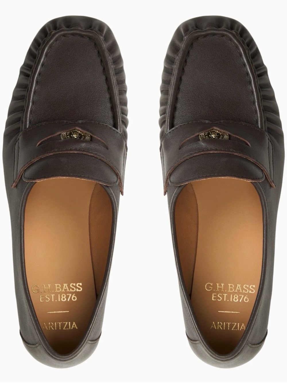 Aritzia x G.H. Bass Penny Loafers Brown Leather Size 7.5 Like New